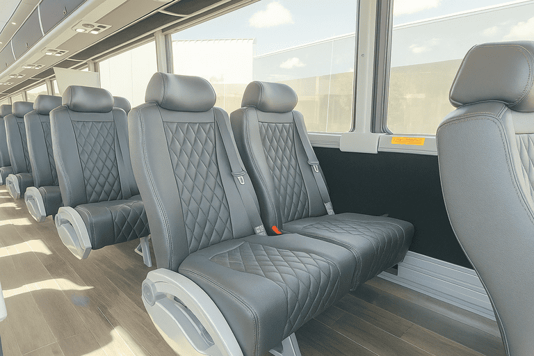 interior of Coach Bus Louisville charter bus