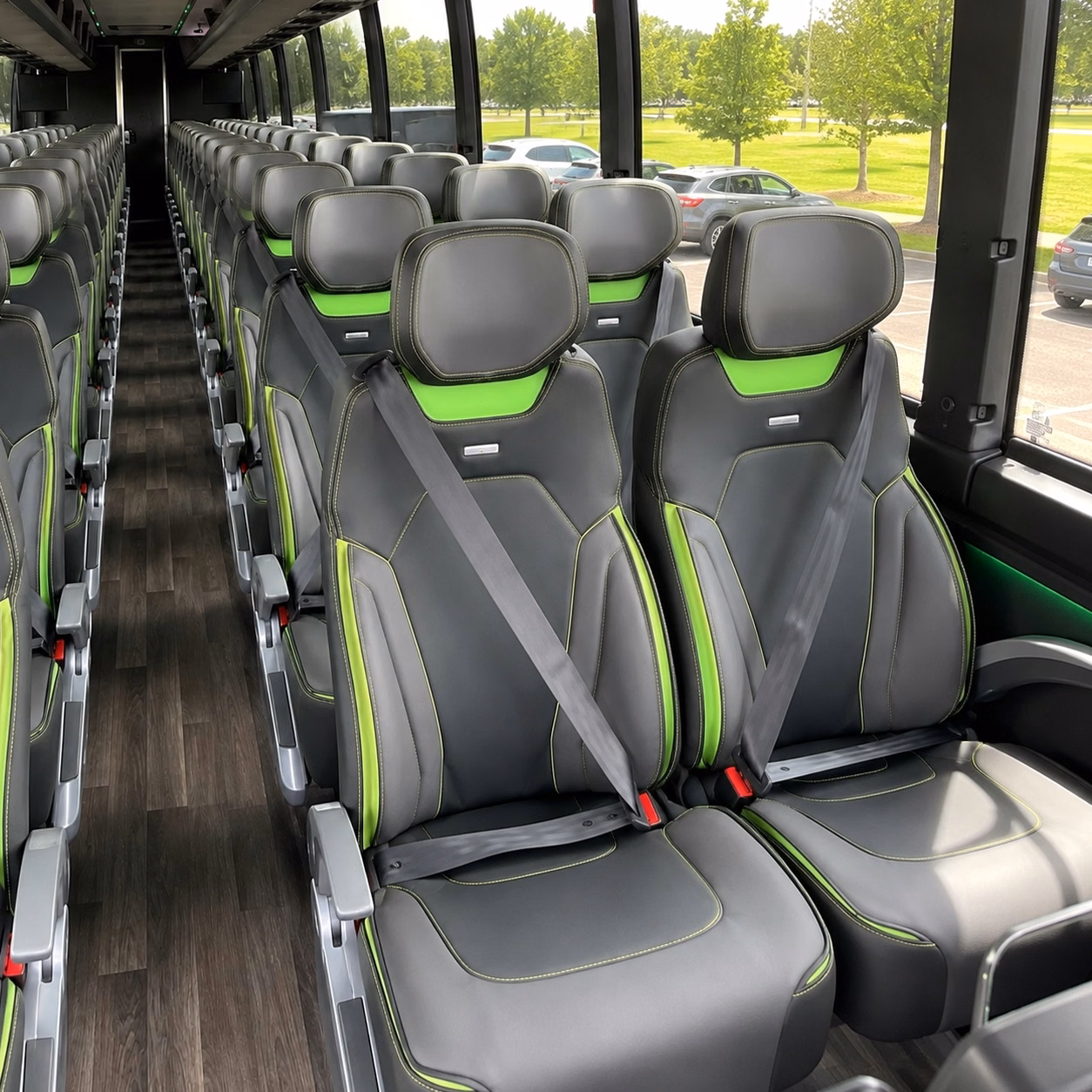 56 passenger charter bus inside