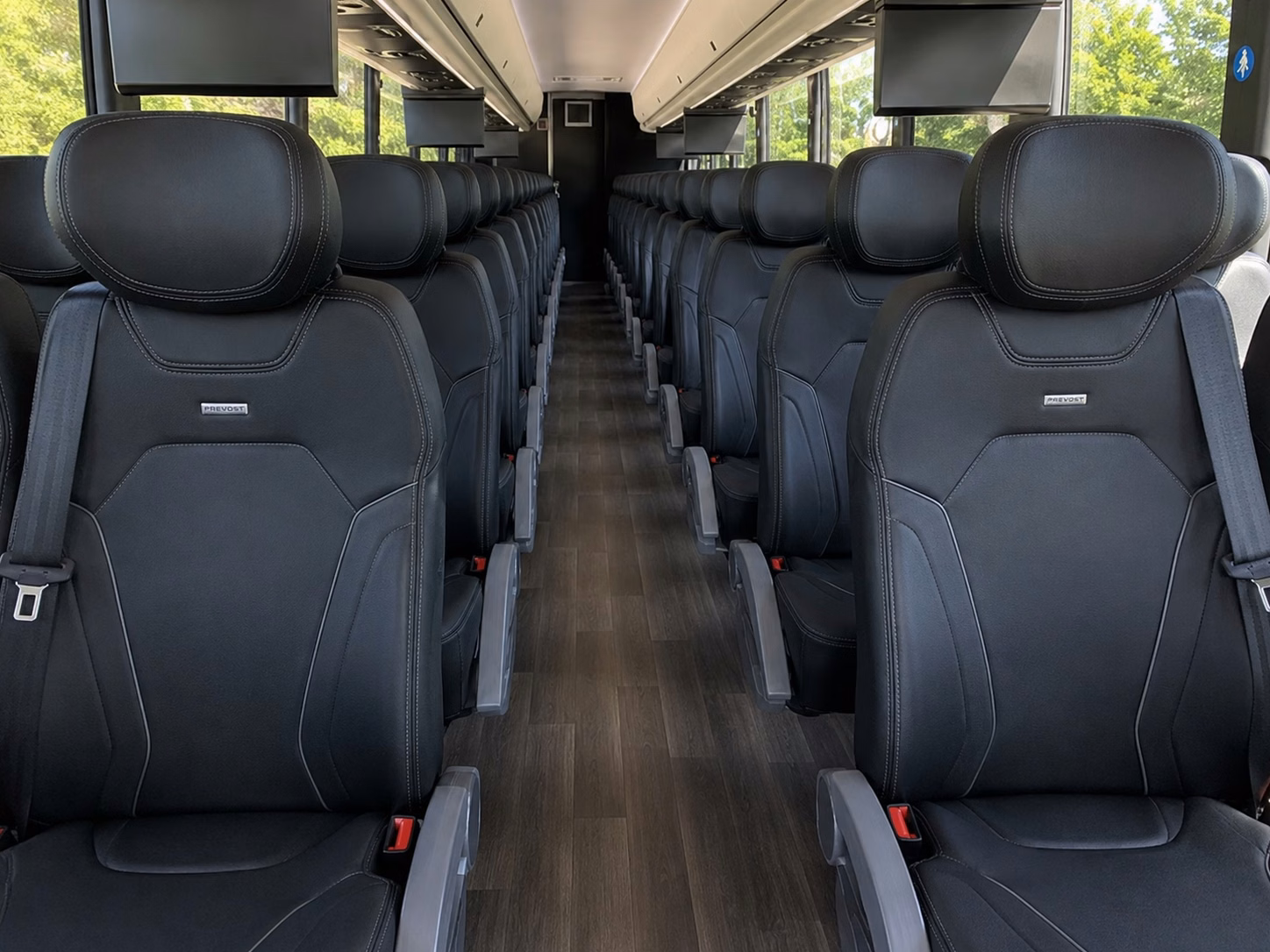 56 passenger charter bus interior